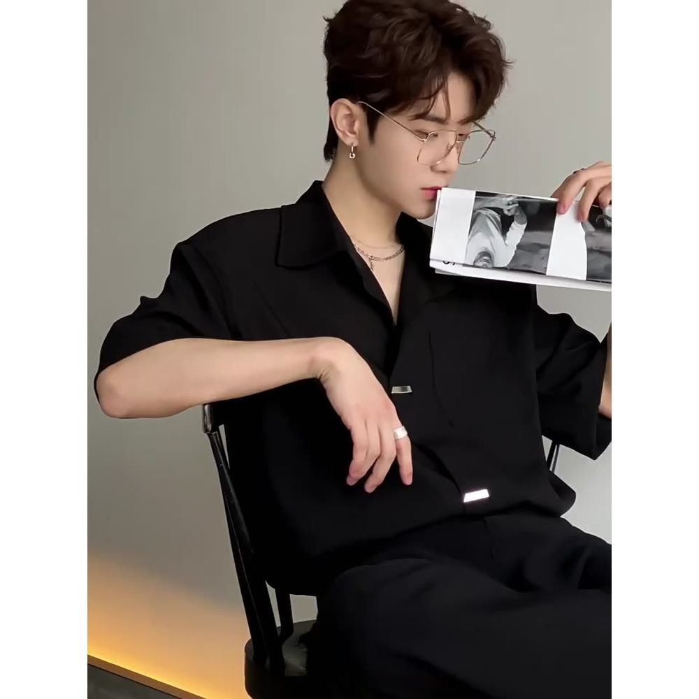 Summer Light Mature Men's Casual Short-Sleeved Shirt